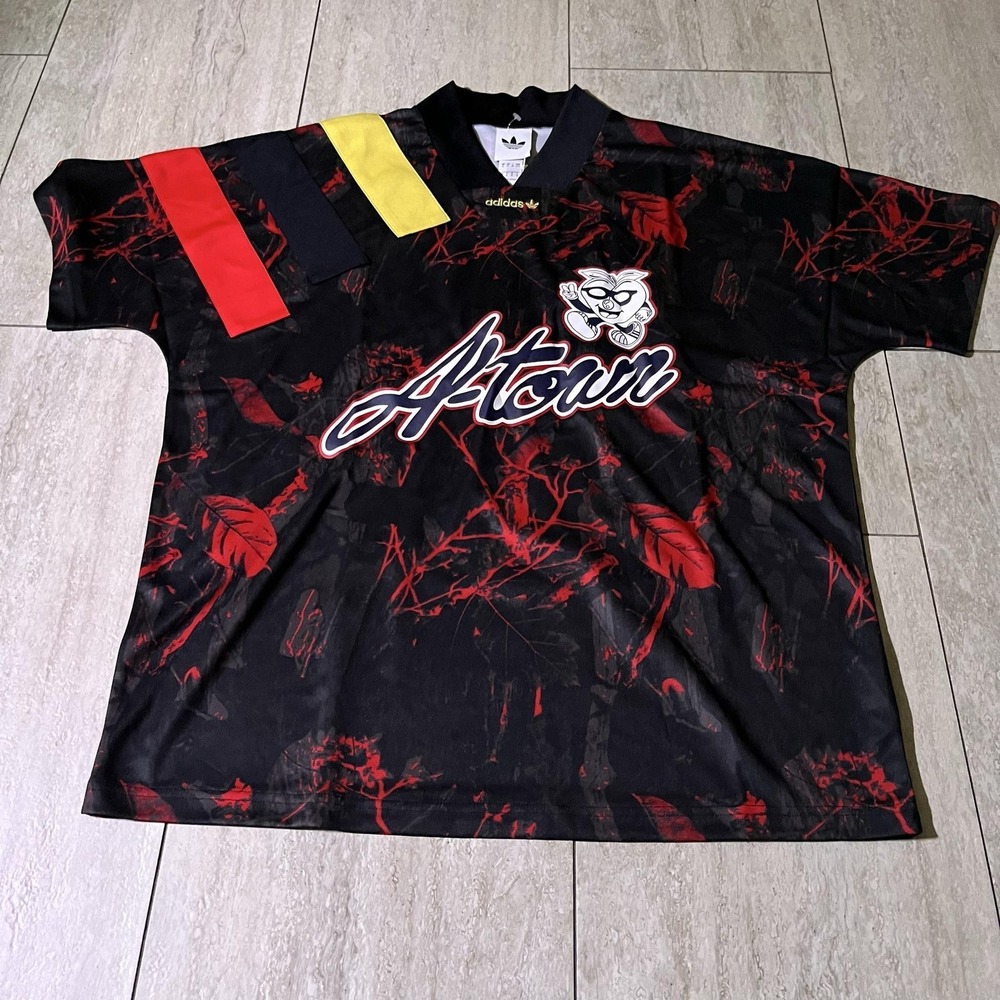 Adidas Originals Shirt Mens XL Black Atlanta A-Town Peach Graphic Jersey KD8436